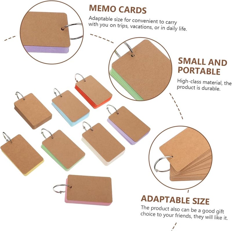 Blank DIY Flashcards with Rings for English Learning Study Notes Organization - Image 5